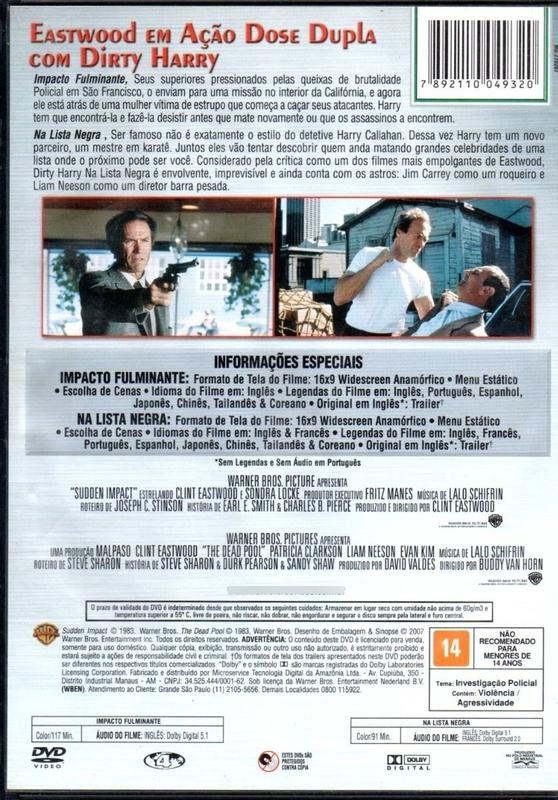Dvd Duplo Impacto Fulminante/ Dirty Harry Na Lista Negra